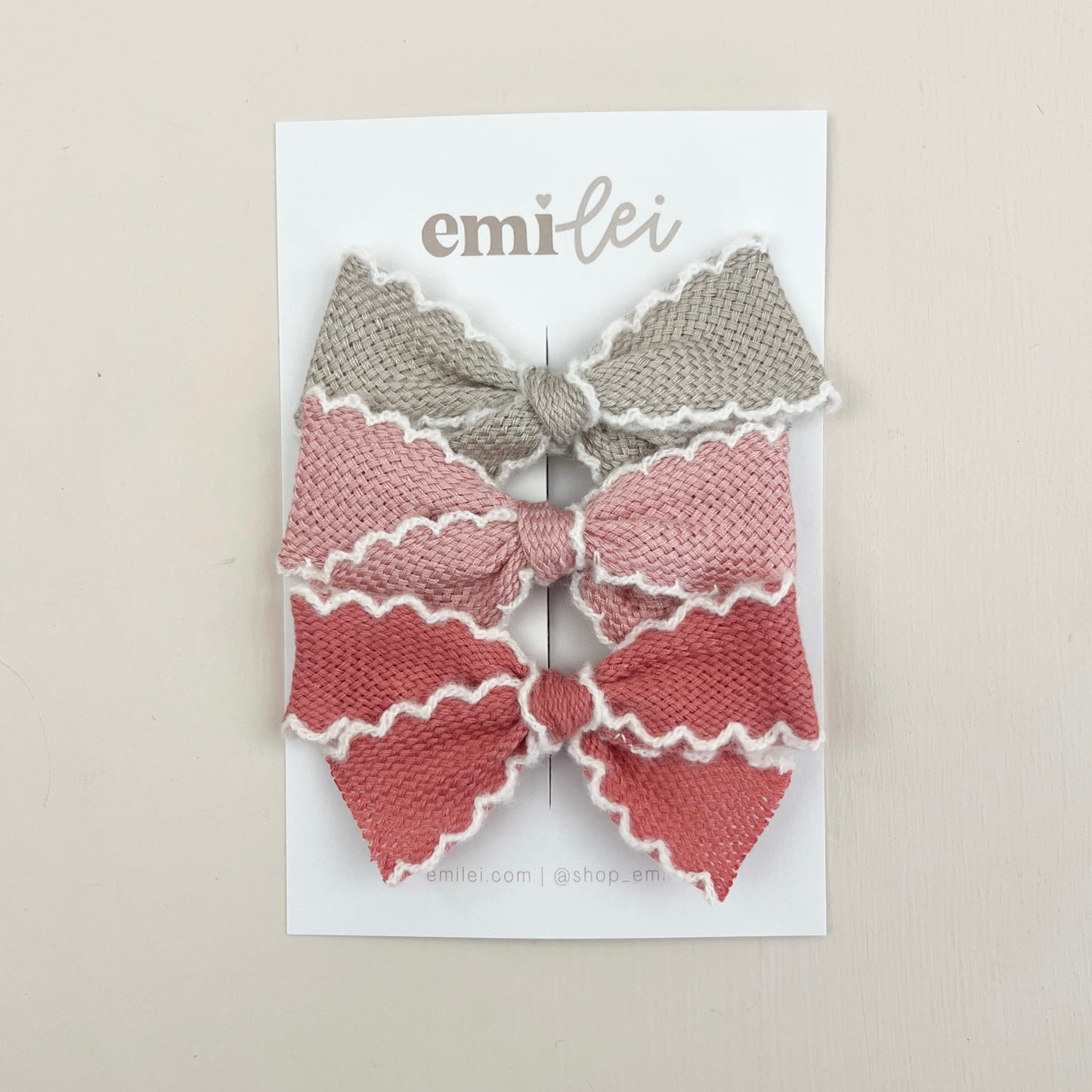 Bow Headbands & Clips | Set of 3 - Scalloped Bows