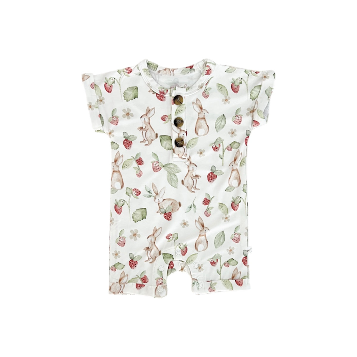 Bamboo Henley Shortie | Strawberry Bunnies