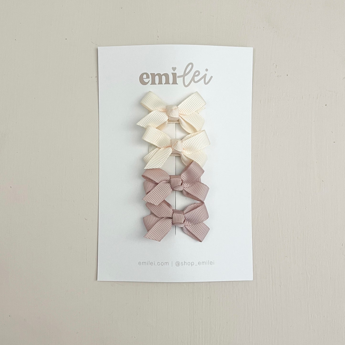 Piggy Ribbon Hair Bow Clips - Set of 4