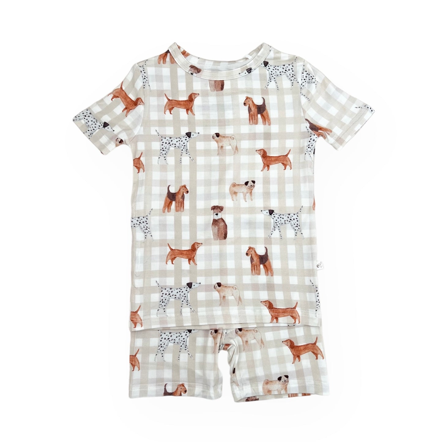 Bamboo Short Sleeve Toddler Pajama Set | Puppy