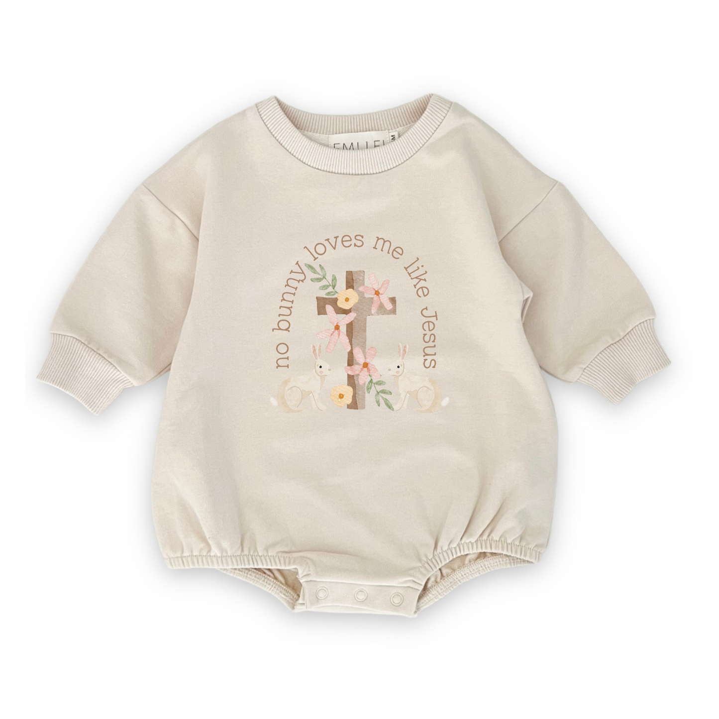 Everyday Sweatshirt Romper | No Bunny Loves Me Like Jesus