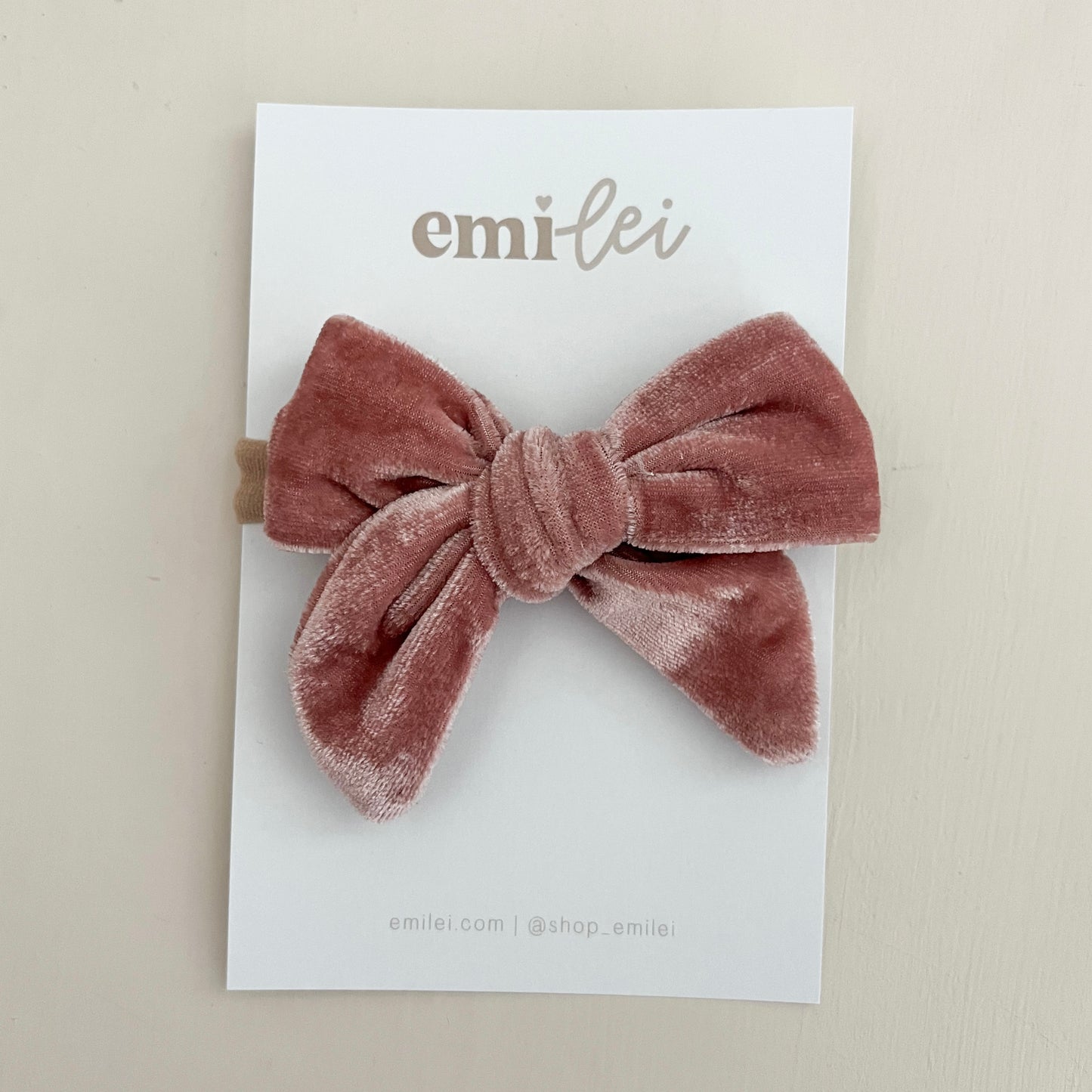 Dusty Pink Velvet Fable Bow on Hair Clip