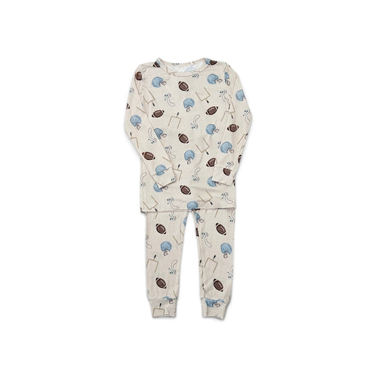 Bamboo Two Piece Toddler Set | Football (Blue)