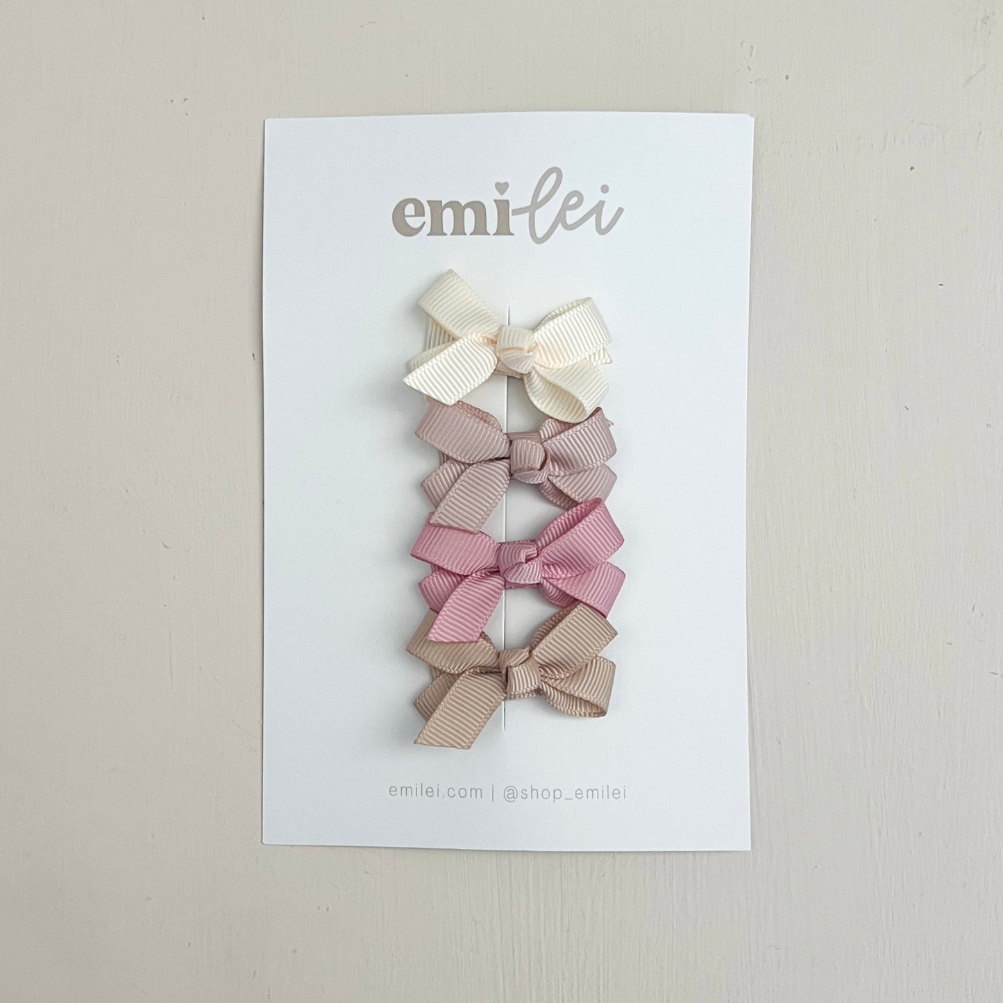 Ribbon Hair Bow Clips - Set of 4