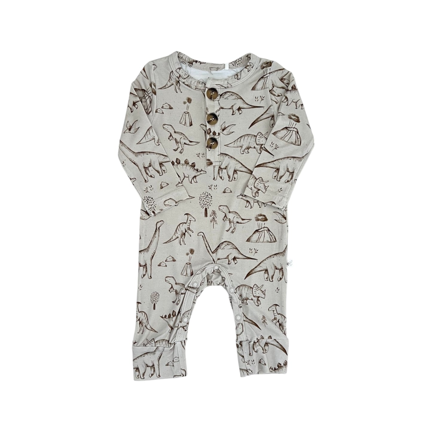Bamboo Long Sleeve Romper | Dino