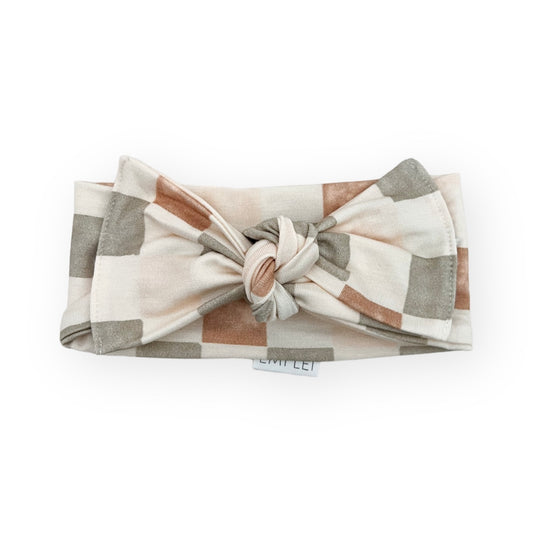 Bamboo Adjustable Bow | Brushed Check