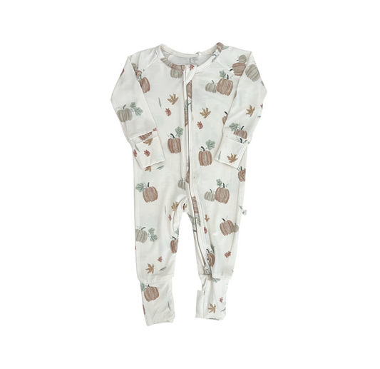 Bamboo Convertible Footie Romper | Pumpkin