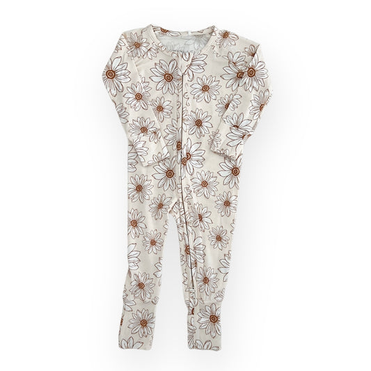 Bamboo Convertible Footie Romper | Neutral Daisy