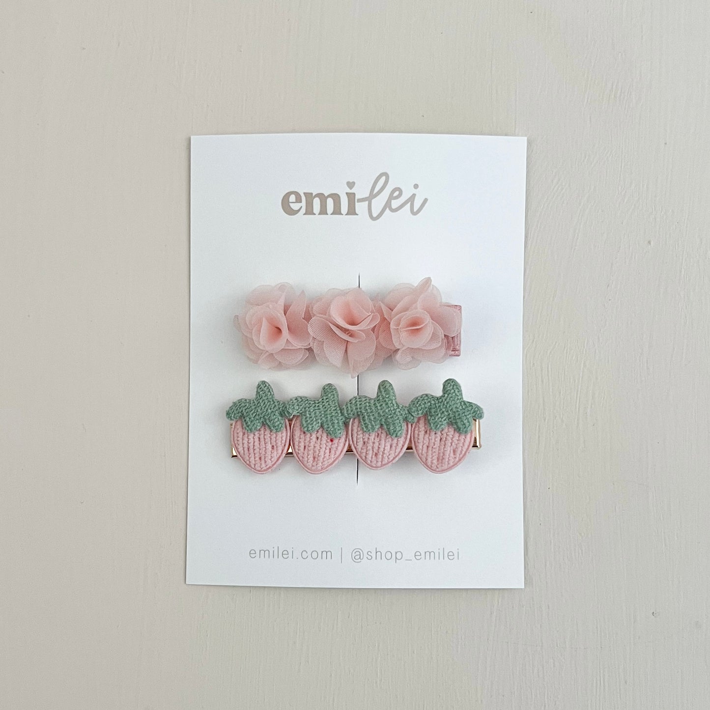 Pom & Strawberry Hair Clips - Set of 2