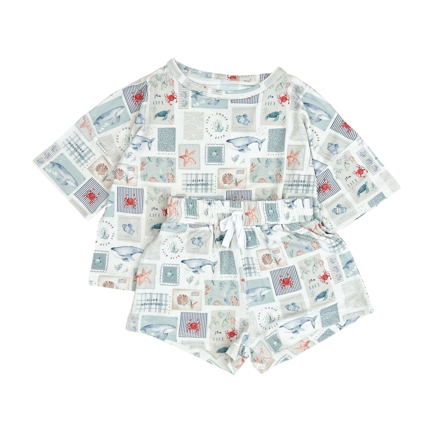 Bamboo Boxy Tee & Short Set | Sea Life