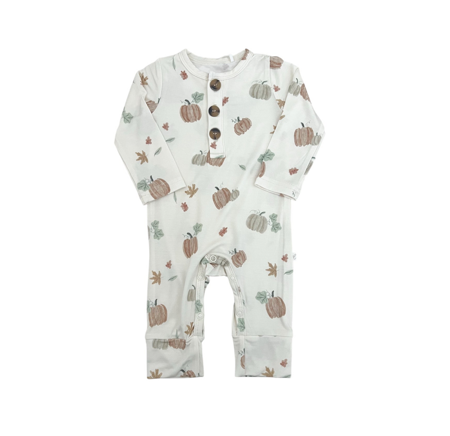 Bamboo Long Sleeve Romper | Pumpkin