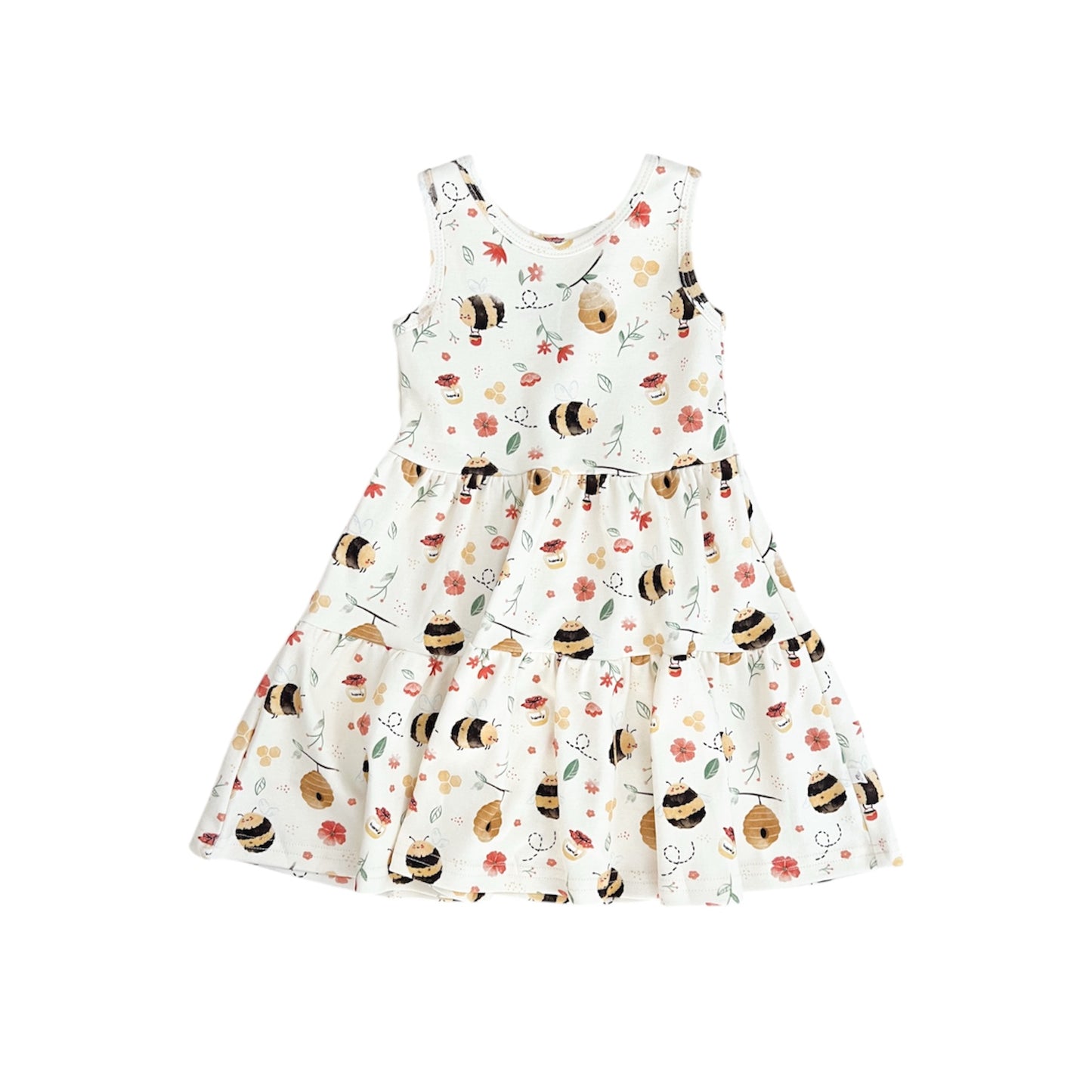 Organic Cotton Sleeveless Twirl Dress | Honey Bee
