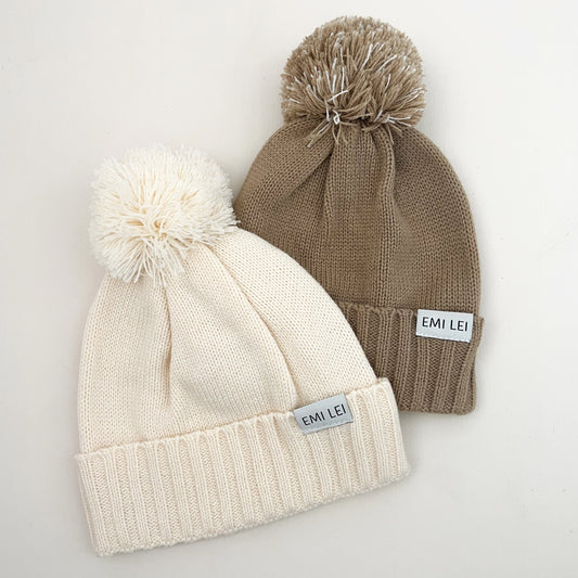 Baby Pom Beanie | Cream