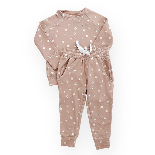 IMPERFECT Bamboo Terry Joggers ONLY | Dainty Mauve Floral 6-12 M
