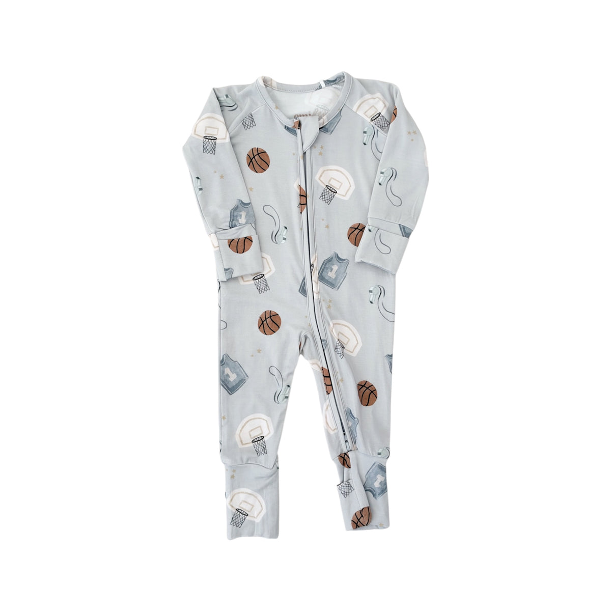 Bamboo Convertible Footie Romper | Baskeball