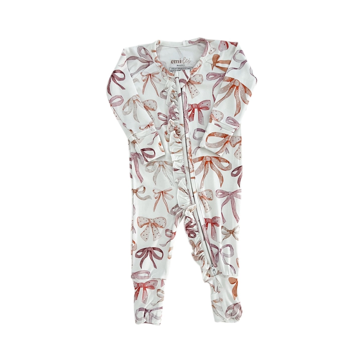 Bamboo Convertible Ruffle Footie Romper | Bows