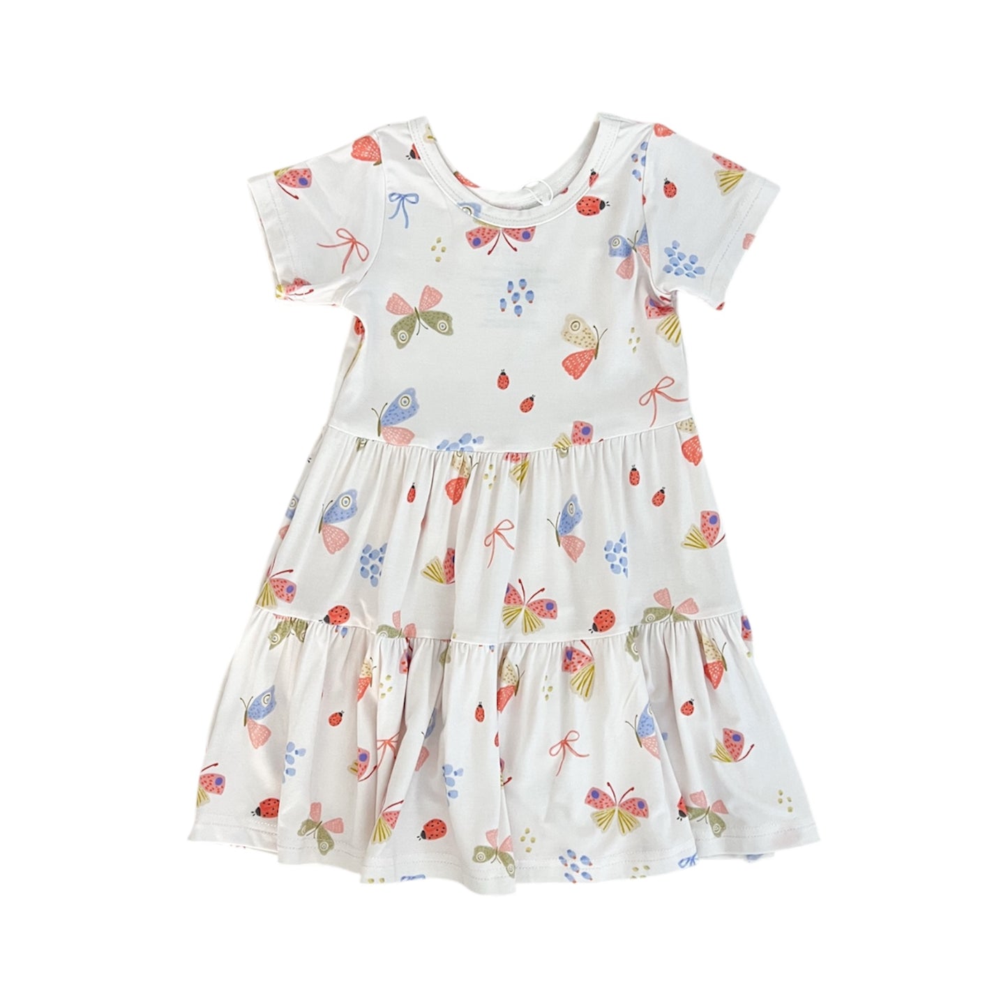 Bamboo Short Sleeve Twirl Dress | Butterflies