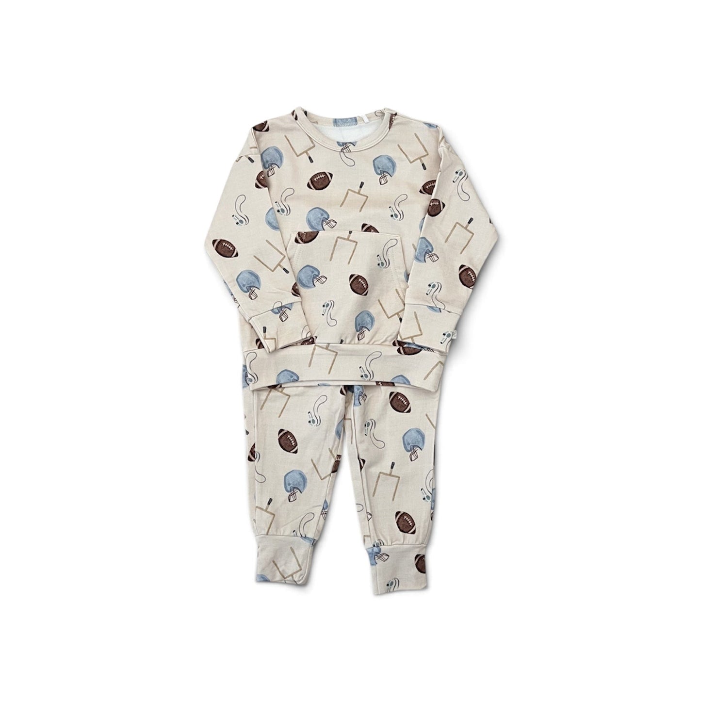 Bamboo Terry Sweatshirt & Jogger Set | Football (Blue)