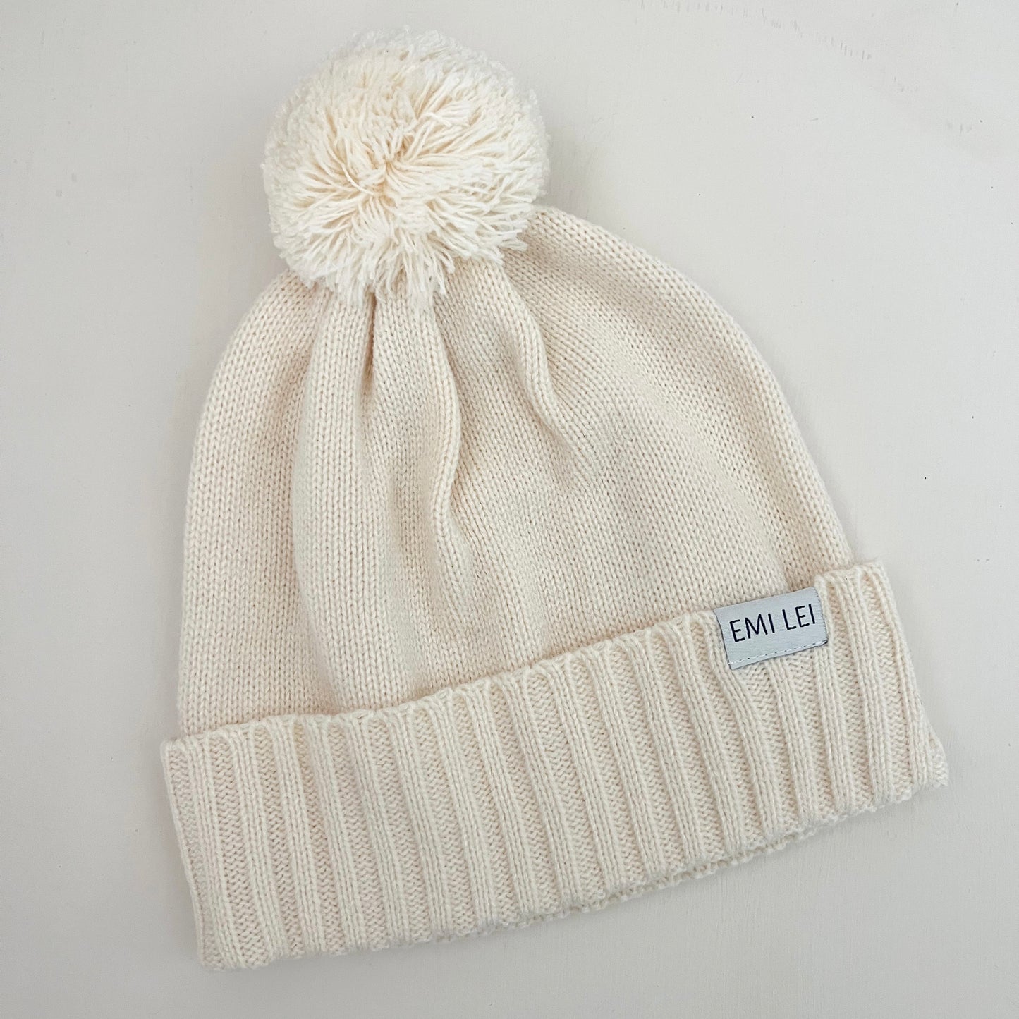 Adult Pom Beanie | Cream