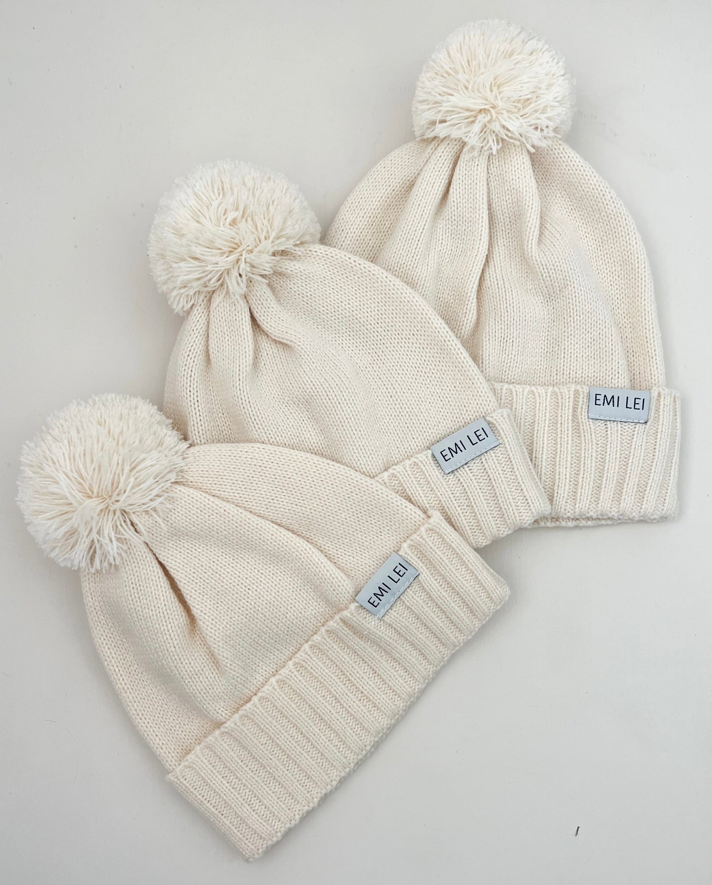 Adult Pom Beanie | Cream