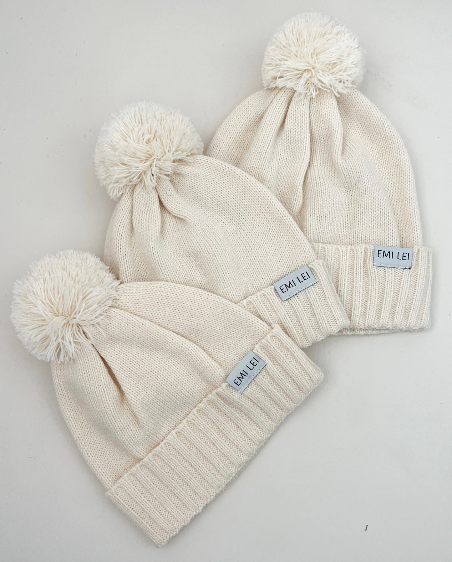 Adult Pom Beanie | Cream