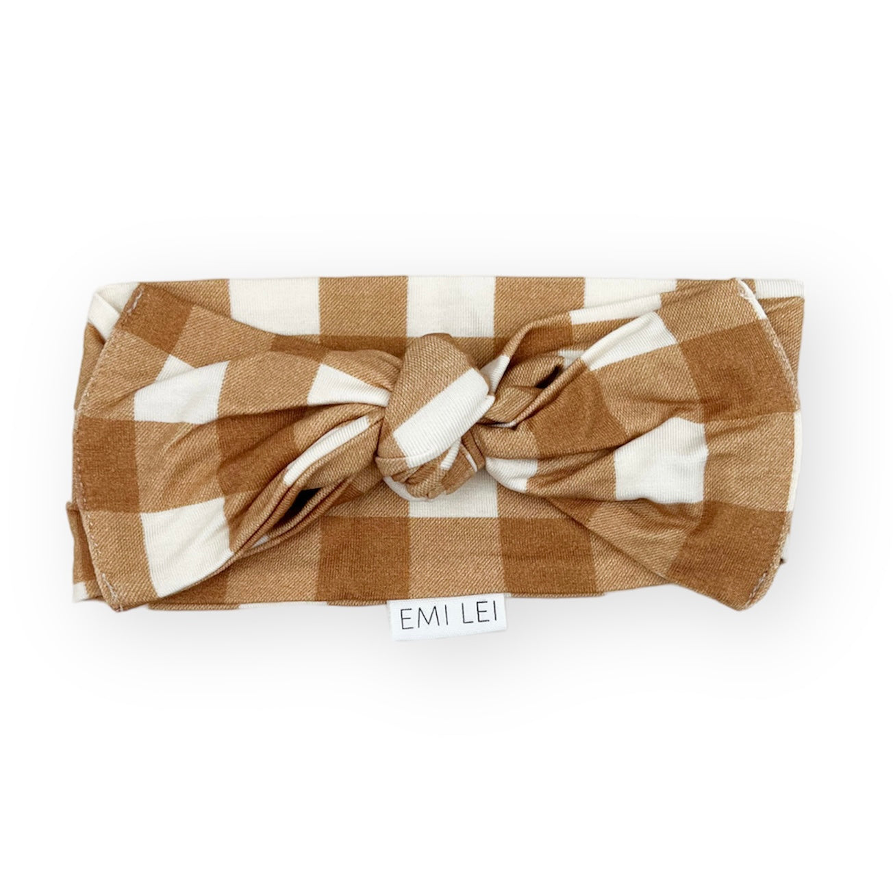 Bamboo Adjustable Bow | Caramel Gingham