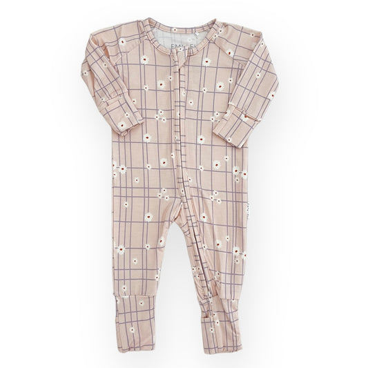 Bamboo Convertible Footie Romper | Daisy Grid
