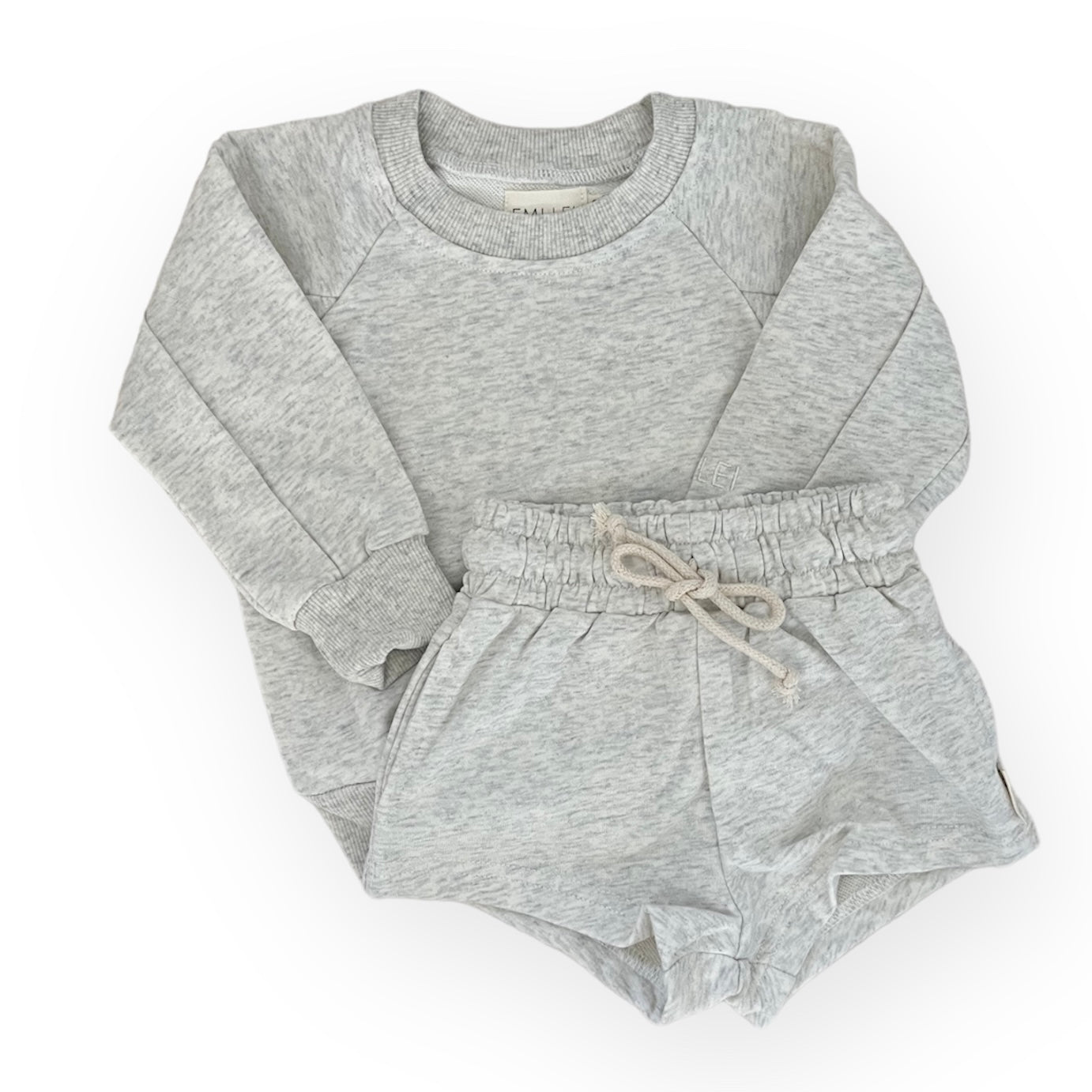 Sweatshirt & Short Set | Heather Gray