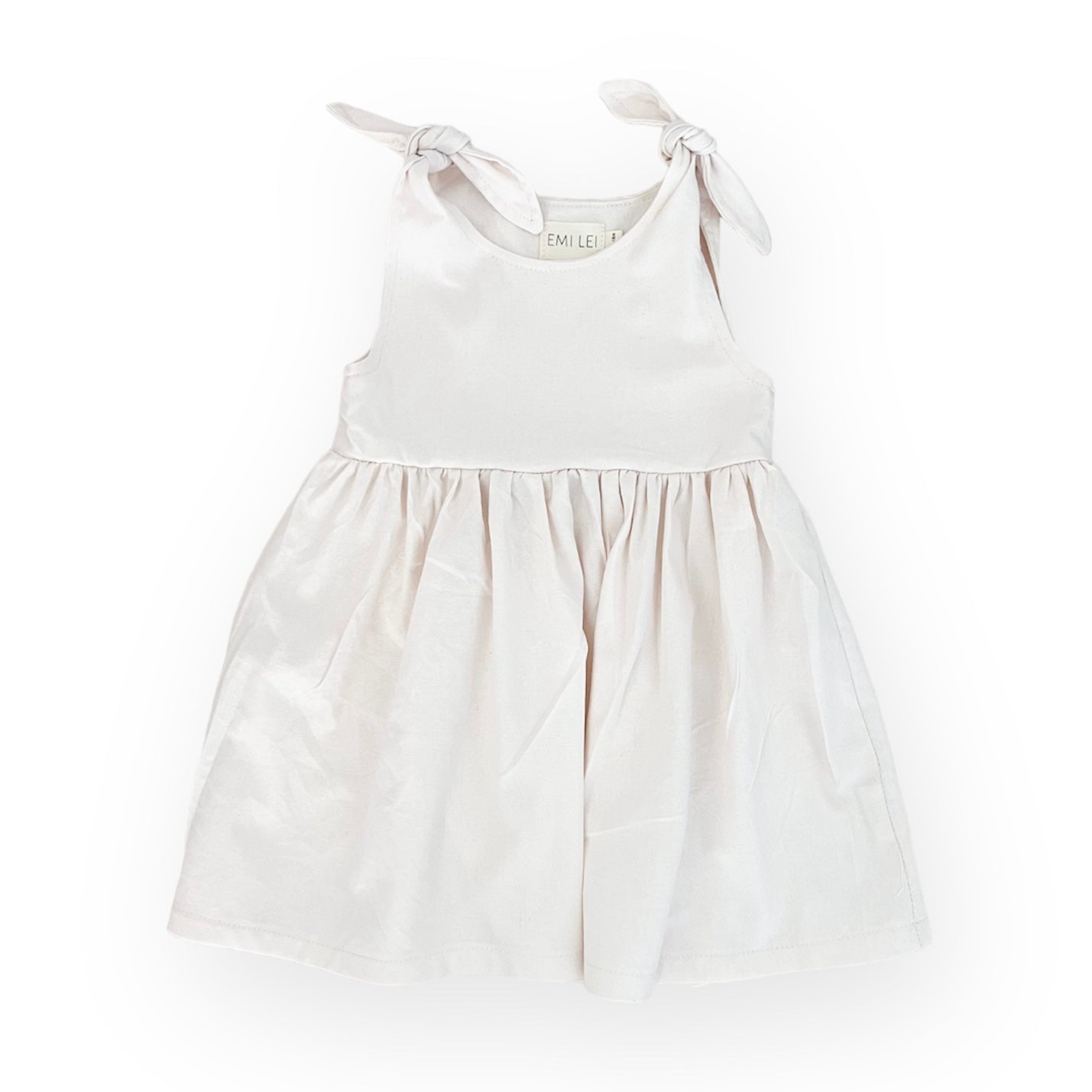 Linen Sleeveless Tie Dress | Pearl