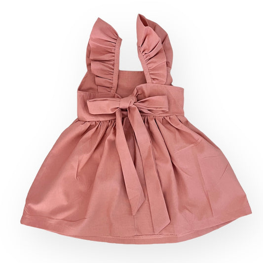 Linen Ruffle Sleeve Dress | Rose