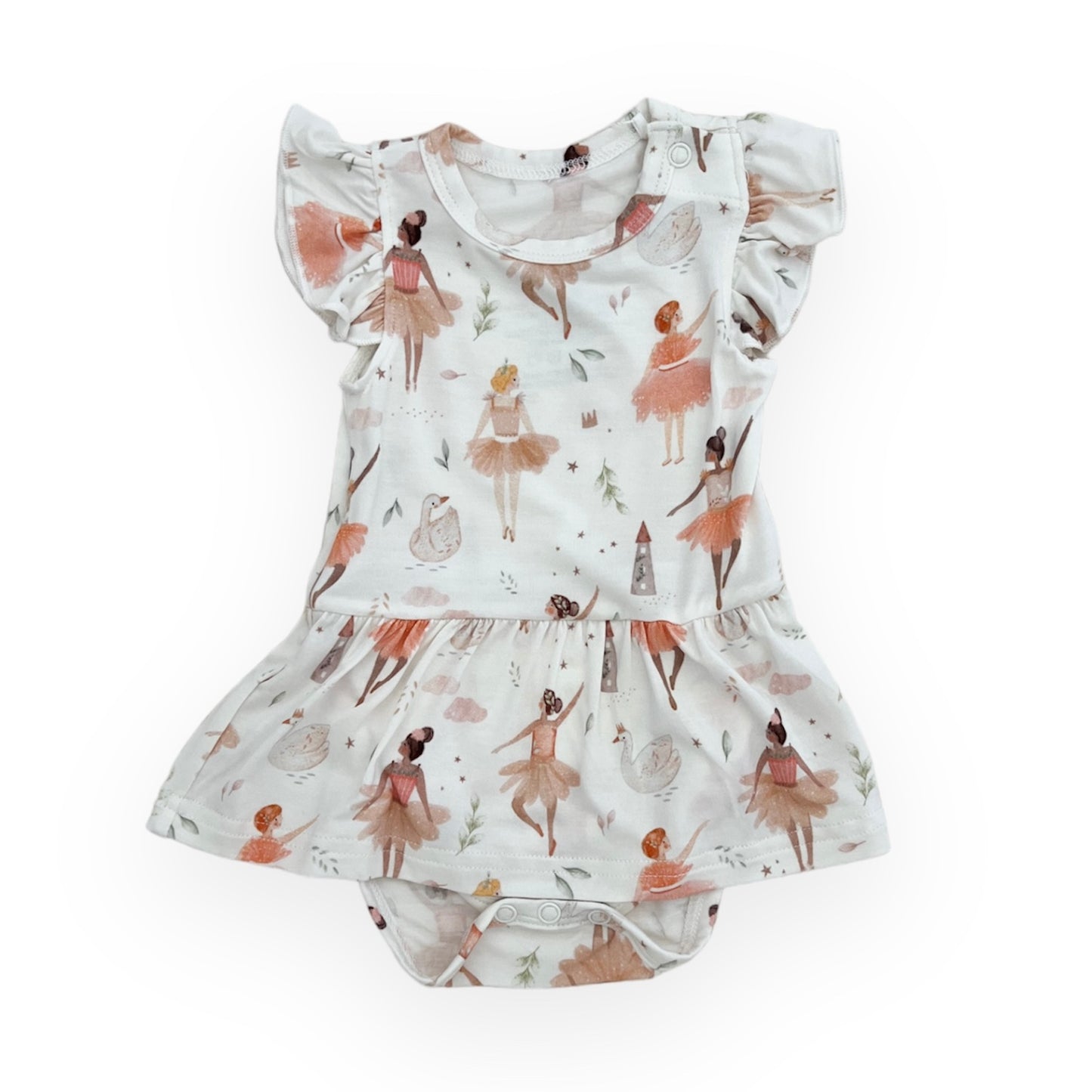 Bamboo Short Sleeve Skirted Romper | Ballerina