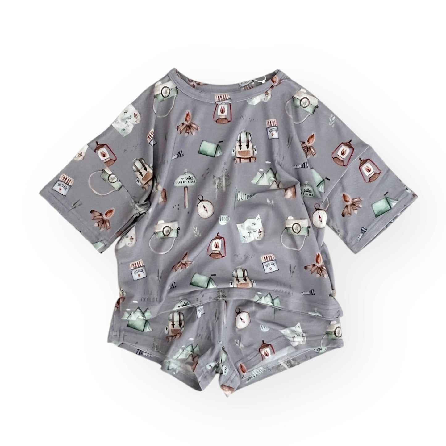 Bamboo Boxy Tee & Short Set | Camping