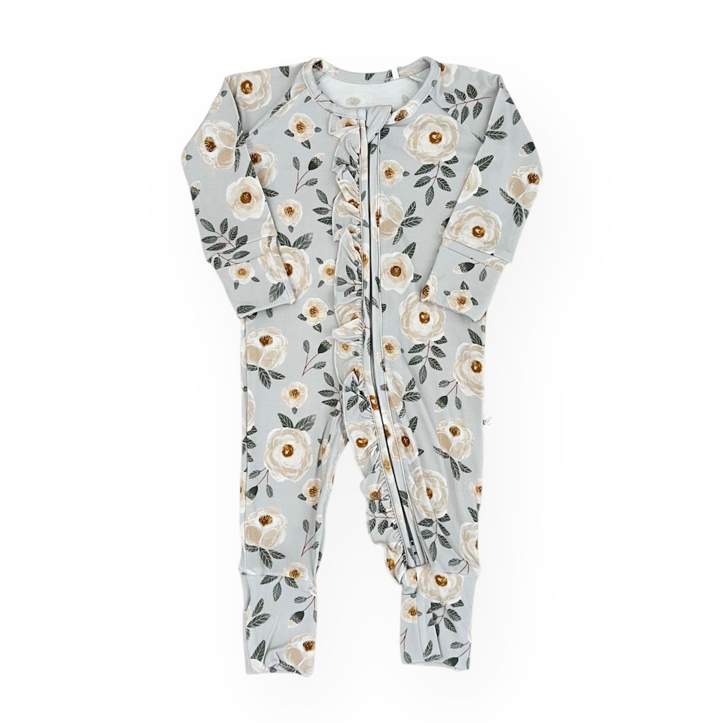 Bamboo Convertible Ruffle Footie Romper | Magnolia
