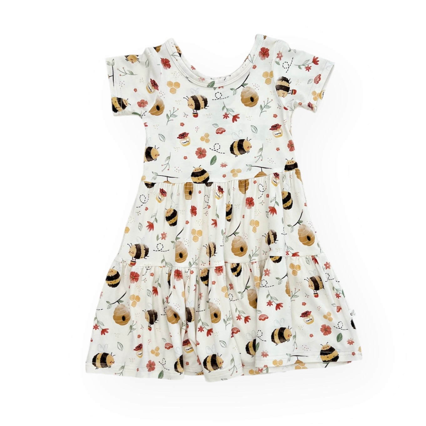 Bamboo Short Sleeve Twirl Dress | Honey Bee