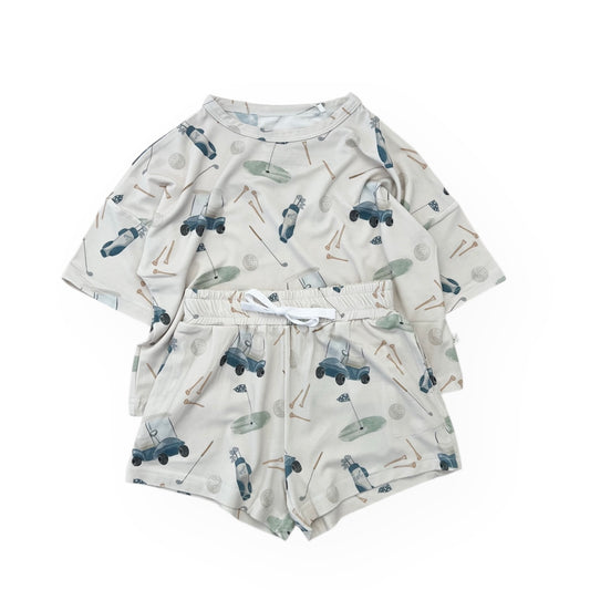 Bamboo Boxy Tee & Short Set | Golf