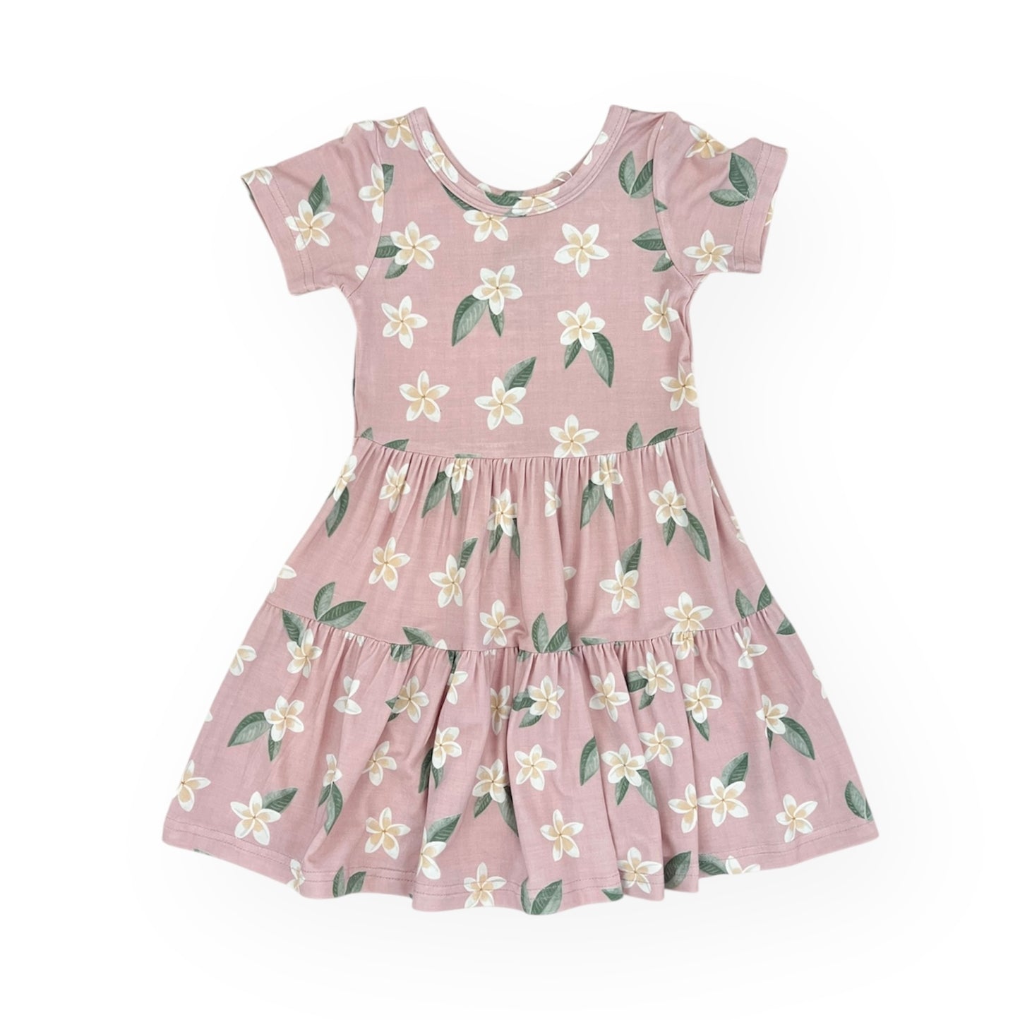 Bamboo Short Sleeve Twirl Dress | Plumeria