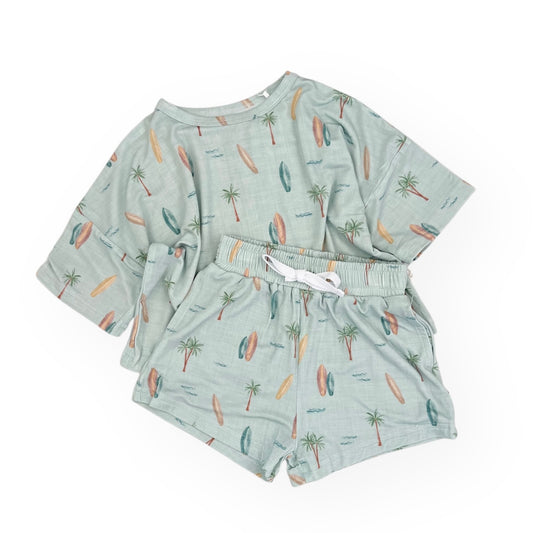 Bamboo Boxy Tee & Short Set | Surf