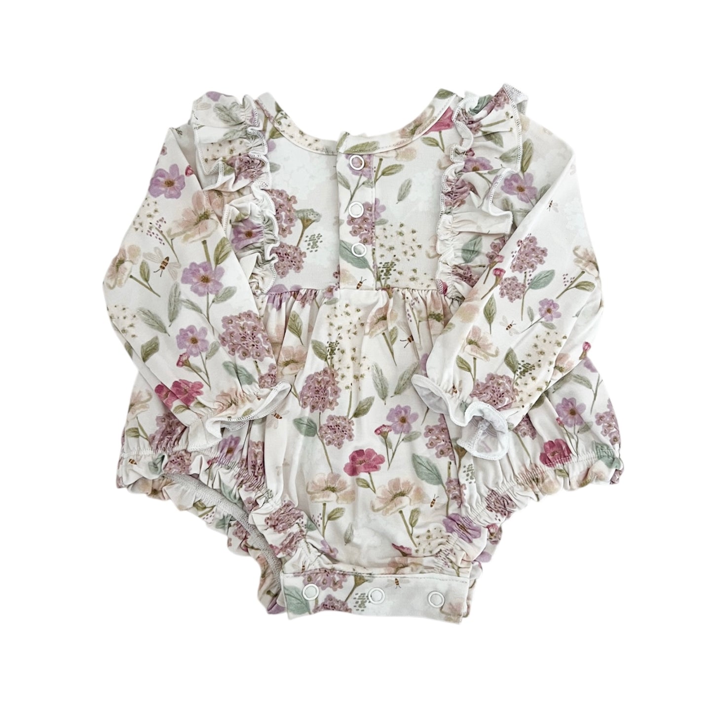 Bamboo Long Sleeve Ruffle Bubble Romper | Willow