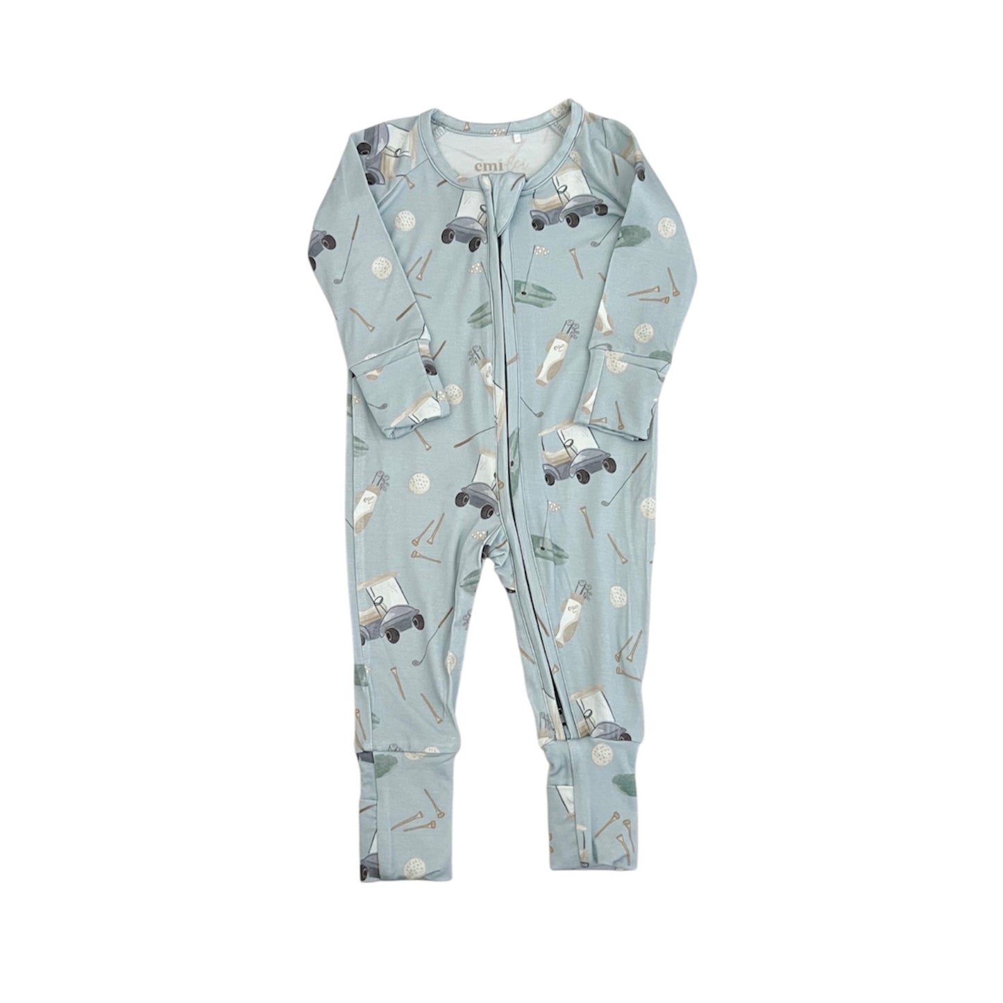 Bamboo Convertible Footie Romper | Dusty Blue Golf
