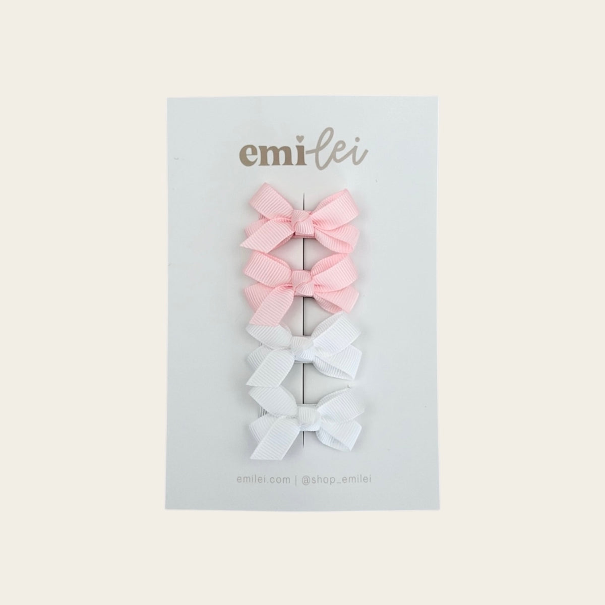 Piggy Ribbon Hair Bow Clips - Set of 4