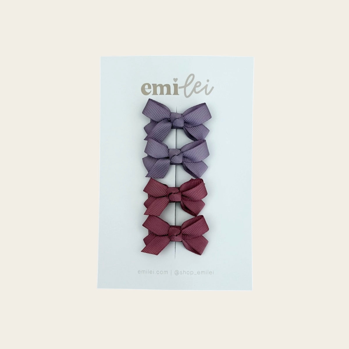 Piggy Ribbon Hair Bow Clips - Set of 4