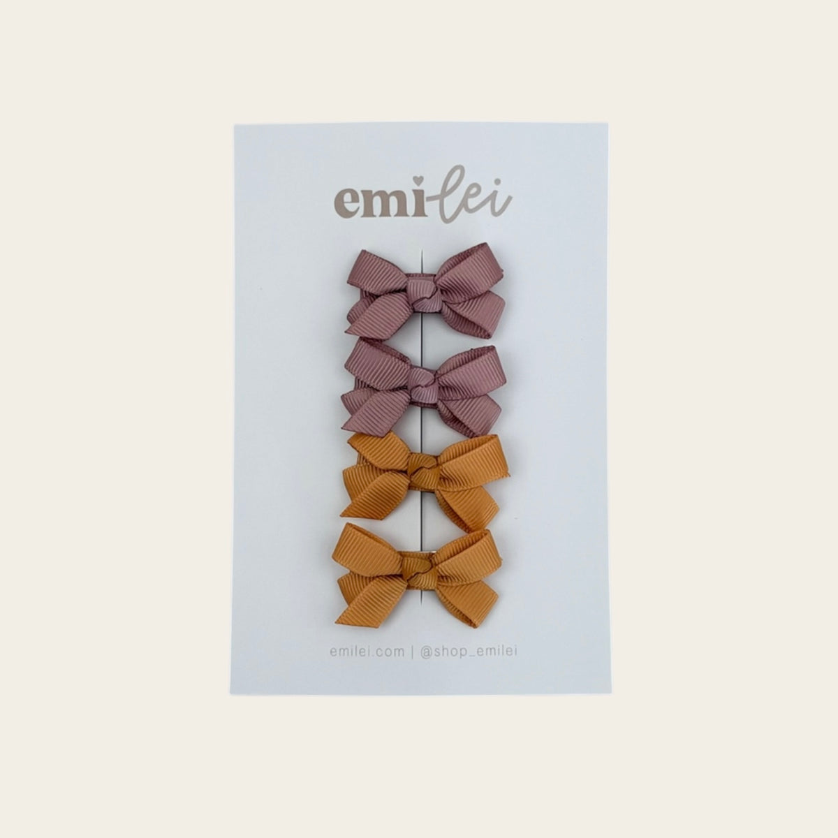 Piggy Ribbon Hair Bow Clips - Set of 4 (Copy)