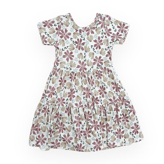 Bamboo Short Sleeve Twirl Dress | Watercolor Floral