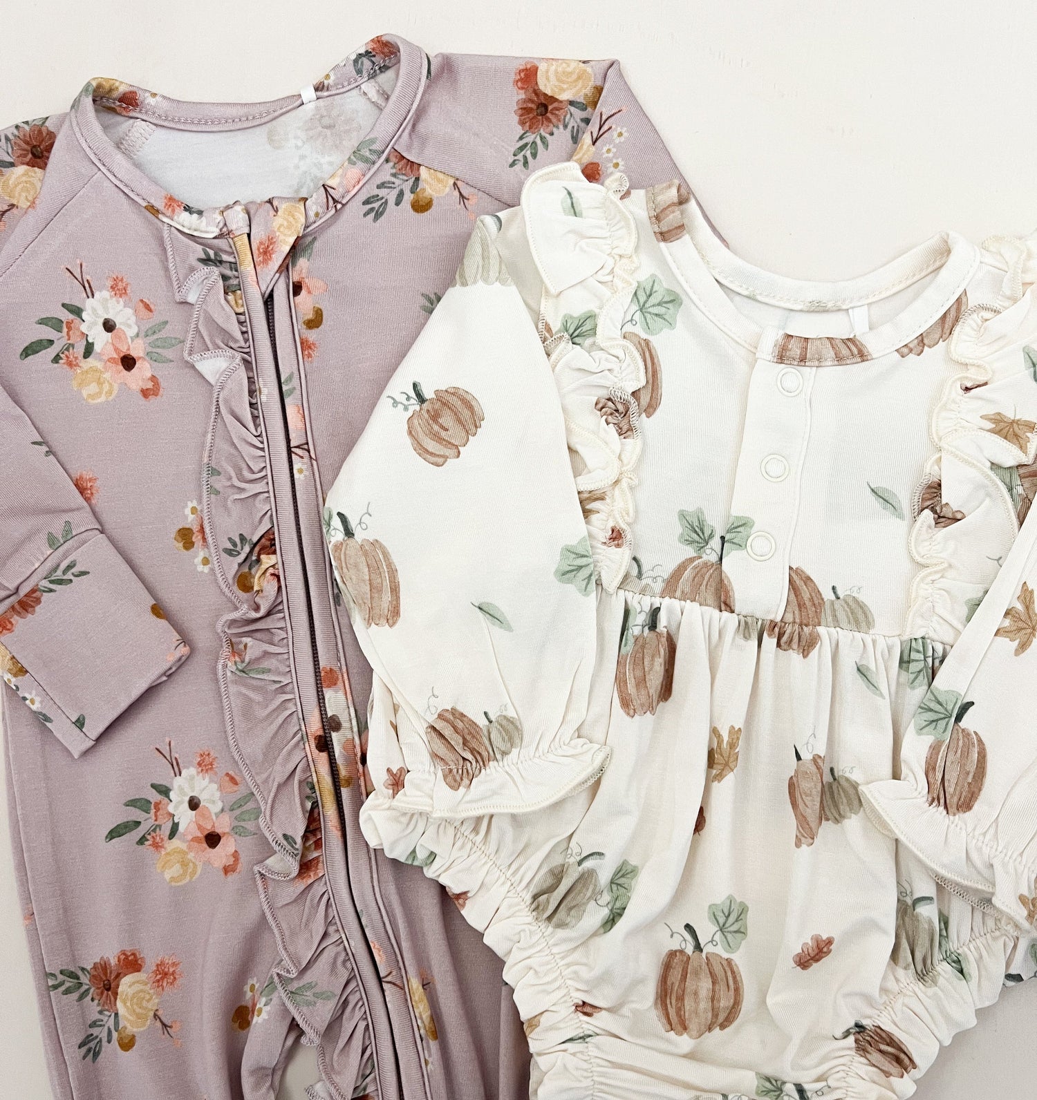 pumpkin + mauve floral