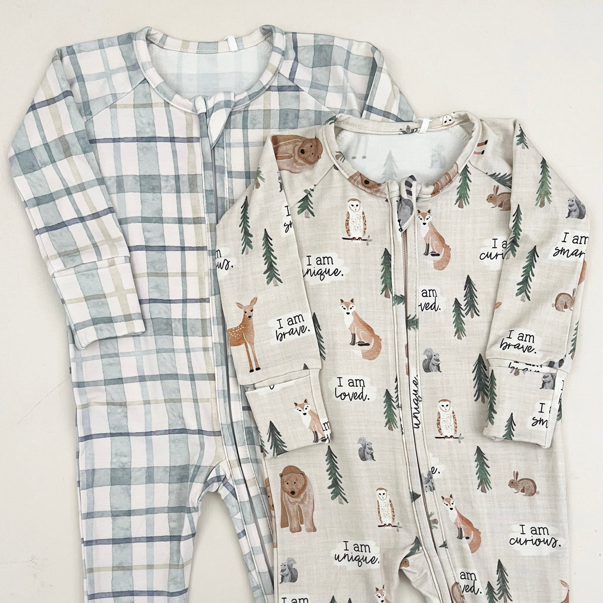 woodland affirmations + teal plaid