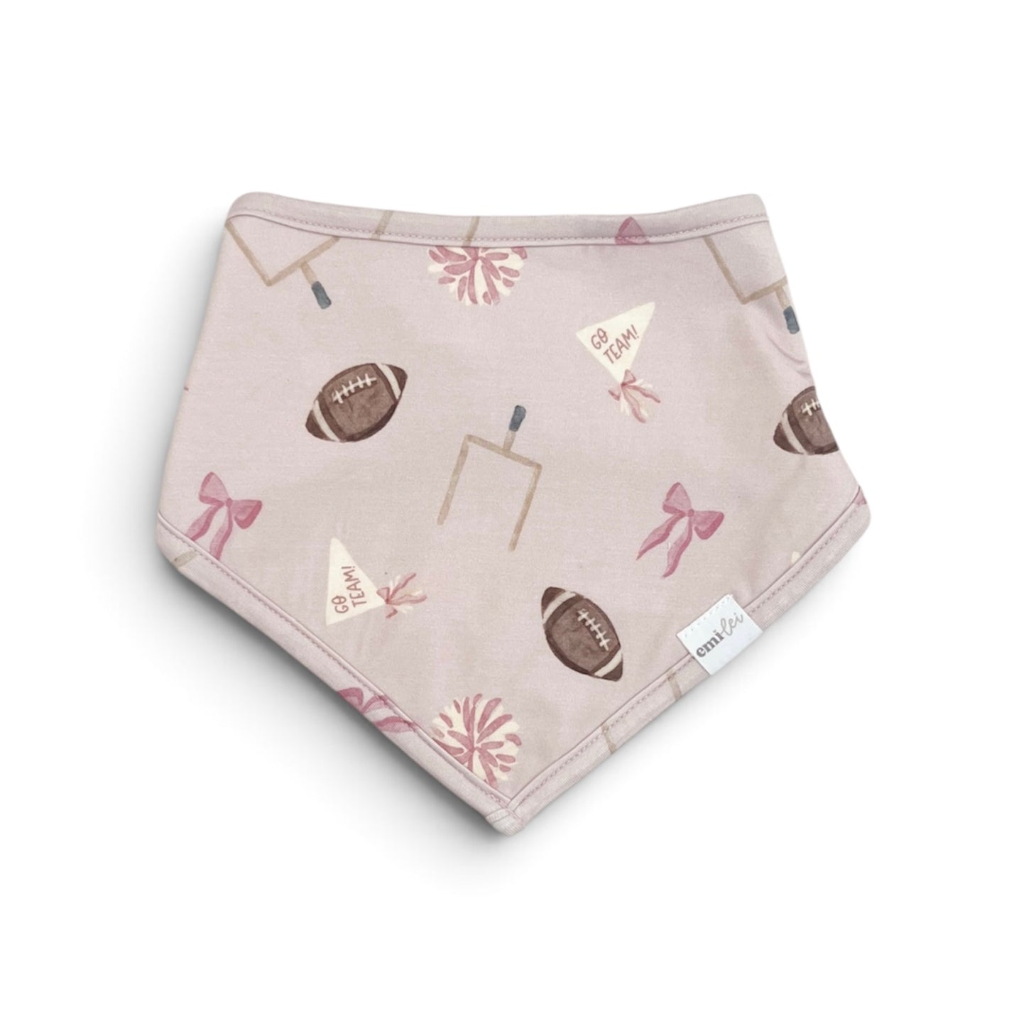 Bamboo Bib | Frilly Football (Mauve)