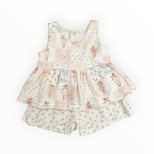 Linen Ruffle Top & Short Set | Patch Ballet