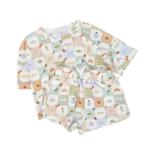 Ribbed Bamboo Boxy Tee & Short Set | Bugs