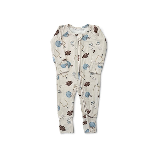 Bamboo Convertible Footie Romper | Football (Blue)