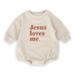 PREORDER Everyday Sweatshirt Romper | Jesus Loves Me